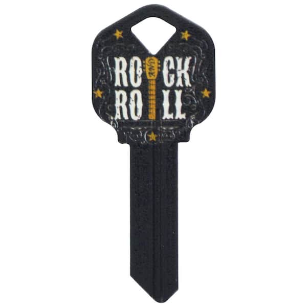 The Hillman Group Kwikset Brass House and Entry Key Blank Rock n Roll