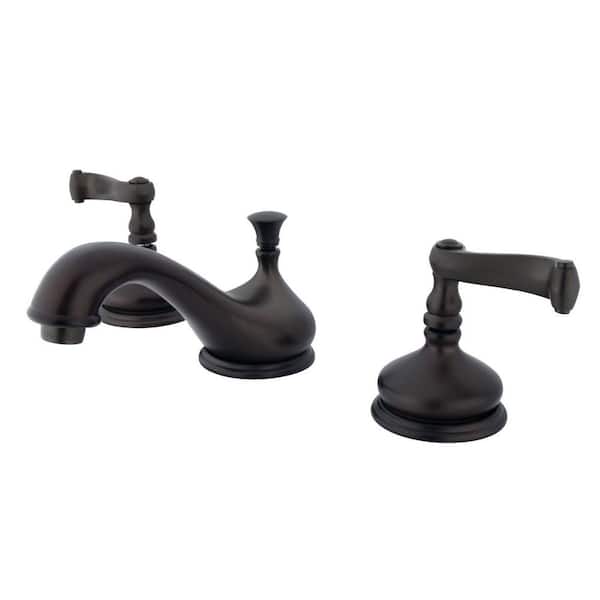 Kingston Brass 2-Handle 8 in. Widespread Bathroom Faucets with Brass Pop-Up in Oil Rubbed Bronze