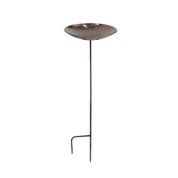 Burnt Copper Birdbath w/Stake, 16 in. dia. Antique Finish