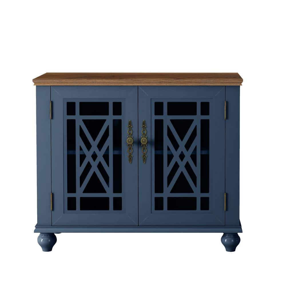 FESTIVO Vintage Navy MDF 38 in. Storage Buffet Sideboard