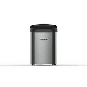 26 lb. Freestanding Ice Maker in Stainless Steel with Black Top