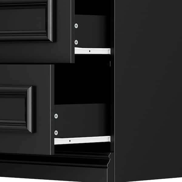 FUFU&GAGA 78.7 in. Tall Black Wood 6-Shelf Standard Bookcase with