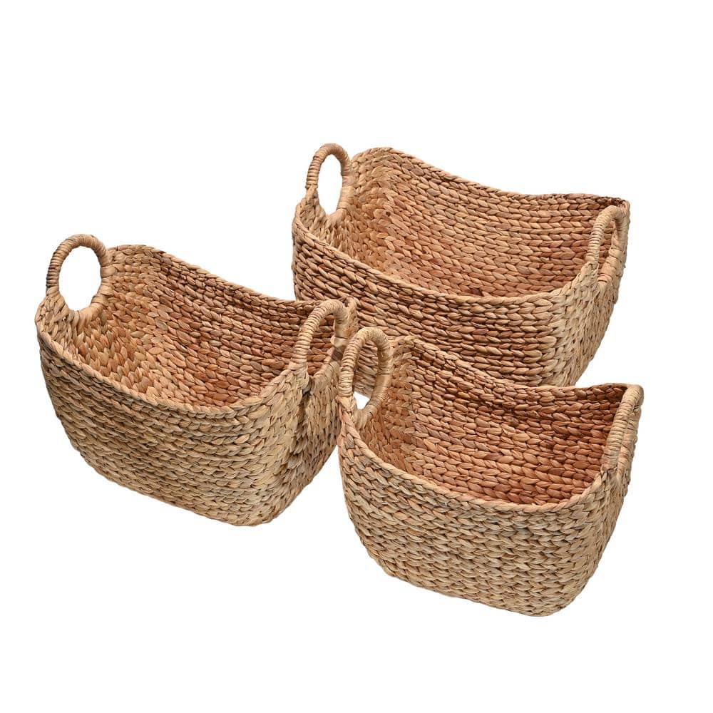 Cestini Portaoggetti In Giacinto Intrecciato Happimess Nellie Farmhouse: Set Da 3 Per Bagno, Camera E Soggiorno
