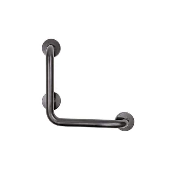 CSI Bathware 16 in./16 in. Right Hand Vertical Angle Grab Bar in Matte Black