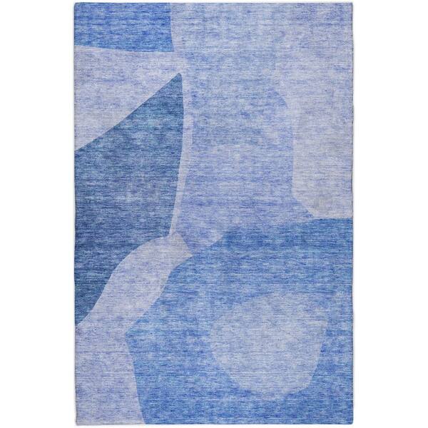 Dream Shag Premium Machine Washable Abstract ADS665 Navy 9 ft. x 12 ft. Area Rug
