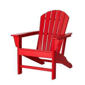 Red HDPE Plastic Adirondack Chair