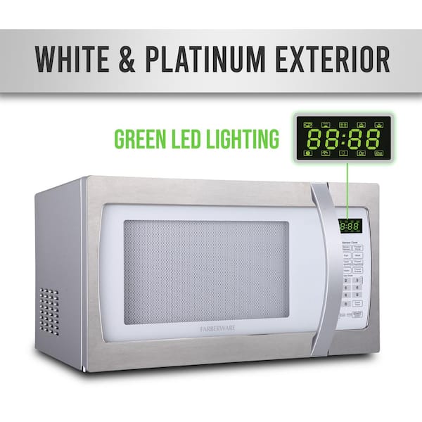 Farberware Professional 1100-Watt Microwave Oven - White / Platinum, 1.3 cu  ft - Food 4 Less