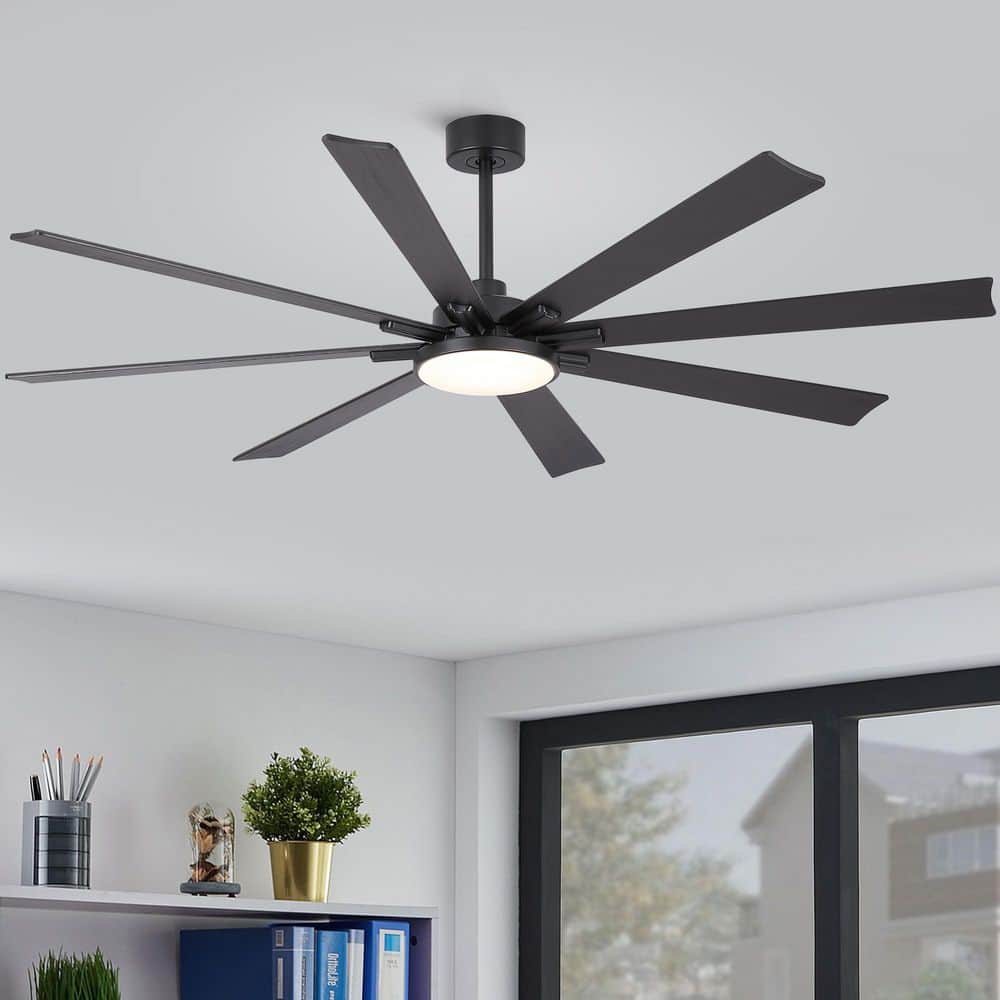 Hushine 72 in. Indoor Black Downrod Standard Ceiling Fan with Light, Remote Control Included and Wood Blades price history on PriceWatchPro