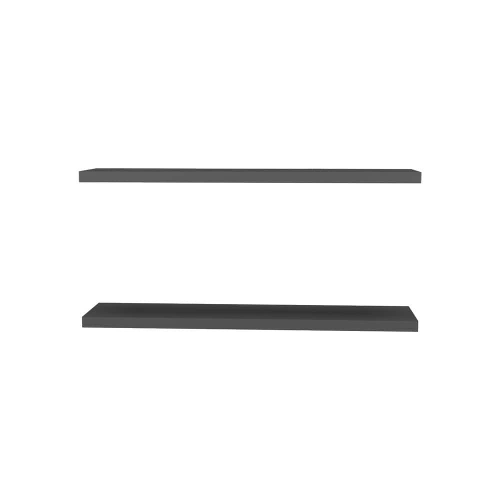 47.3 in. W x 9.8 in. D Matt Gray Wood Floating Decorative Wall Shelf with (