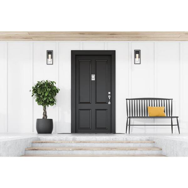 Easylite 12 in. Black Outdoor Hardwire Wall Lantern Sconce