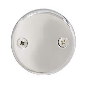 3-1/8 in. Two-Hole Bathtub Overflow Faceplate and Screws, Polished Chrome