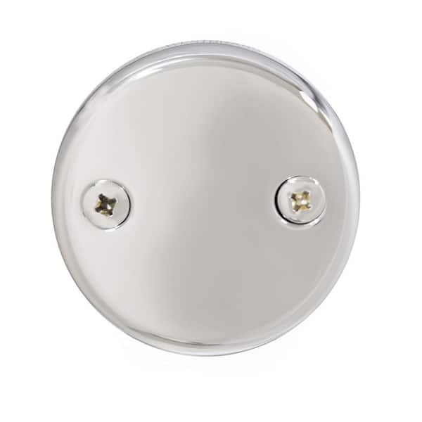 Westbrass 3-1/8 in. Two-Hole Bathtub Overflow Faceplate and Screws, Polished Chrome