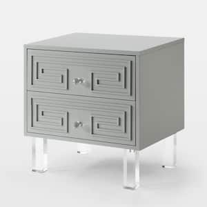 24 in. Light Gray Manufactured Wood End Table