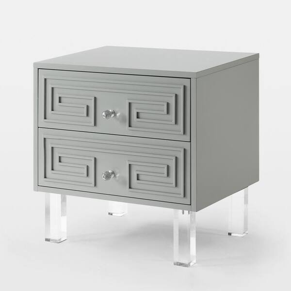 HomeRoots 24 in. Light Gray Manufactured Wood End Table 2000544108 ...