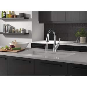 Classic Single Handle Pull Down Sprayer Kitchen Faucet in Polished Chrome