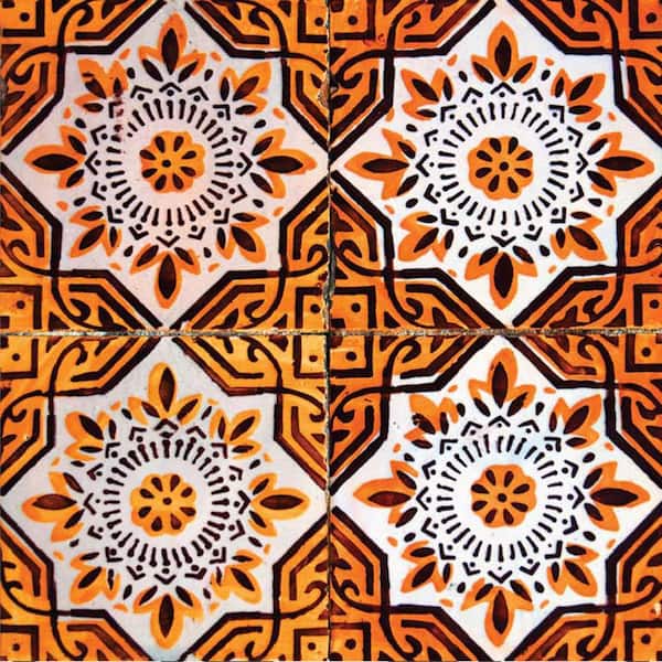 MI ALMA Black and Orange H2 7 in. x 7 in.Vinyl Peel and Stick Tile (24 Tiles, 8.17 sq.ft./pack)