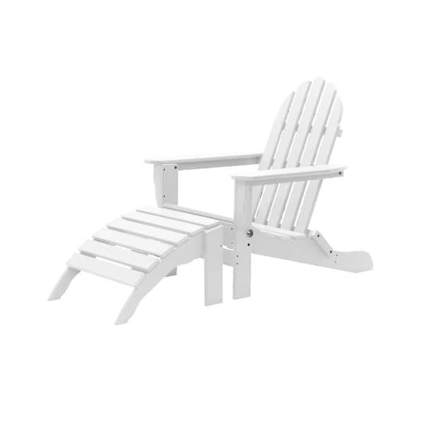 DUROGREEN Icon White 2-Piece Plastic Folding Adirondack Chair