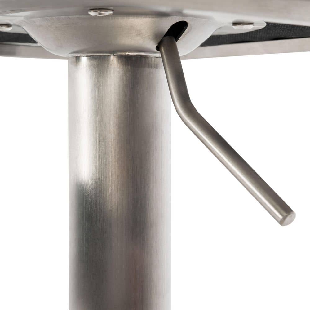 Sleek Saddle-Style 24" Black Leather & Metal Barstool