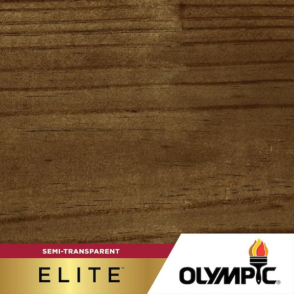 Olympic Elite 5 gal. ST-2002 Black Walnut Semi-Transparent Exterior Stain and Sealer in One