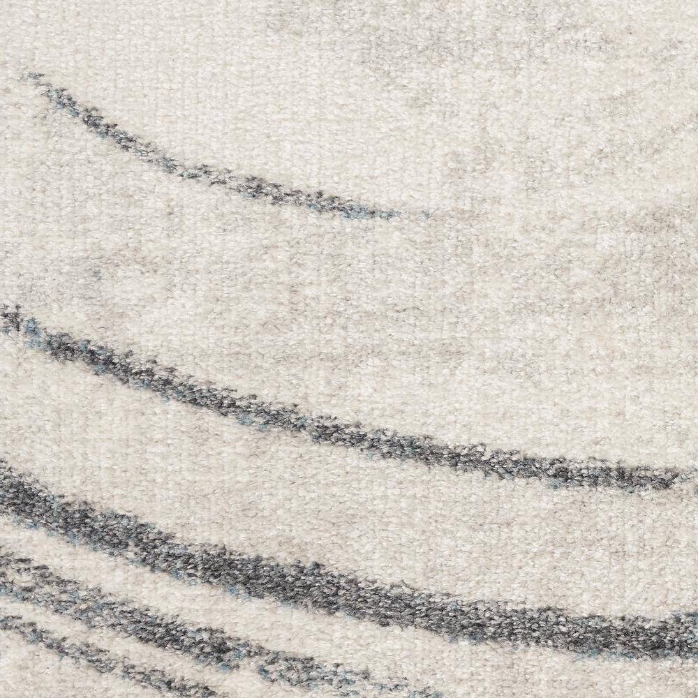 Silver Blue Abstract Synthetic Rectangular Washable Area Rug 8' x 10'