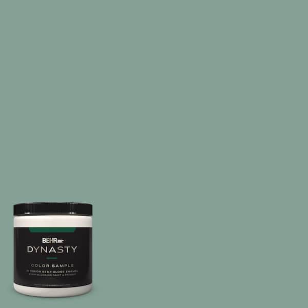 BEHR DYNASTY 8 oz. #S420-4 Australian Jade One-Coat Hide Semi-Gloss Enamel Stain-Blocking Interior/Exterior Paint and Primer Sample