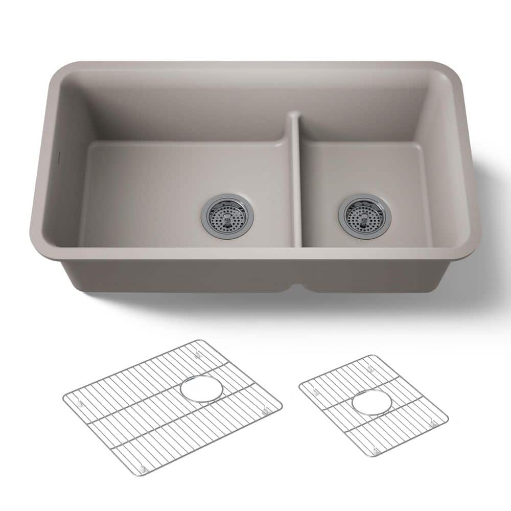 Cairn Matte Taupe Granite Composite 33 .5 in. Double Bowl Undermount Kitchen Sink price history on PriceWatchPro