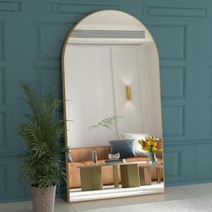 Classical 32 in. W x 71 in. H Oversized Mirror/Floor Mirror Hanging Wall or Standing for Bedroom Dressing Room in Gold