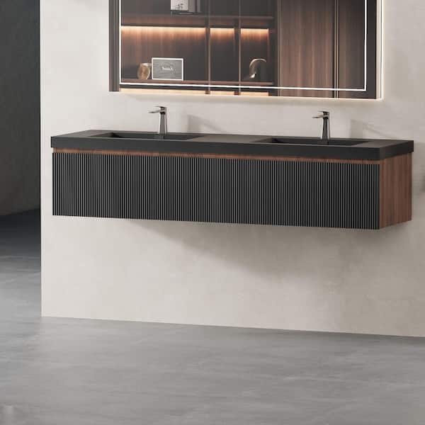 Abruzzo 72 in. Wall-Mounted Bath Vanity Modern Double Sink