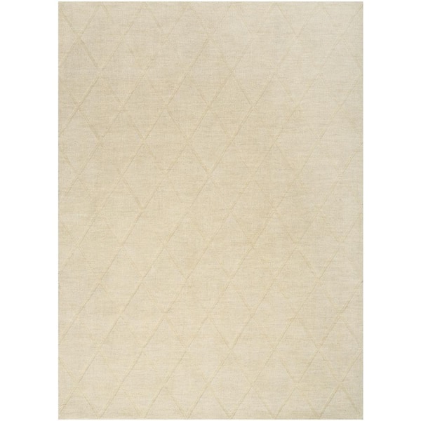 Nourison Wool Haven Ivory 5 ft. x 7 ft. Diamond Contemporary Area Rug