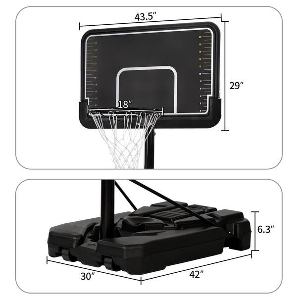 maocao hoom 43.5 in. Outdoor Adjustable Portable Basketball Hoop with  Vertical Jump Measurement DJ-C-MS212549AB - The Home Depot