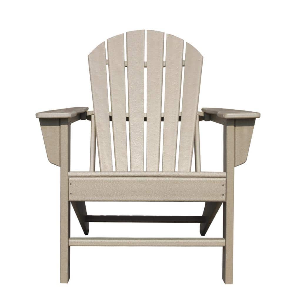 Natural Wood Wash Plastic Adirondack Chair