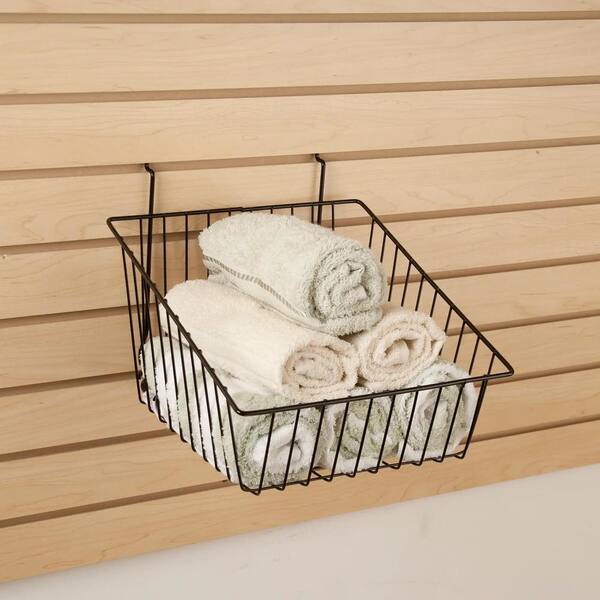 Econoco - 12 in. W x 12 in. D x 8 in. H Black Sloped-Front Wire Basket (Pack of 6)