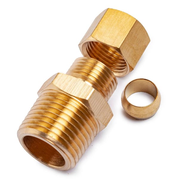 Brass Connector Meets Public Law 111-380 Lead Free Compliant Product Bulk ANDERSON METALS CORP 750068-1006 Series 5/8 Compression x 3/8 Male Pipe Thread 