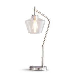 Cafe 26.5 in. H Table Lamp - Brushed Nickel/Glass Clear