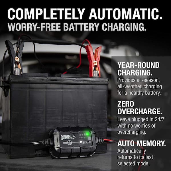 NOCO GENIUS5, 5-Amp Fully-Automatic Smart Charger, 6V & 12V