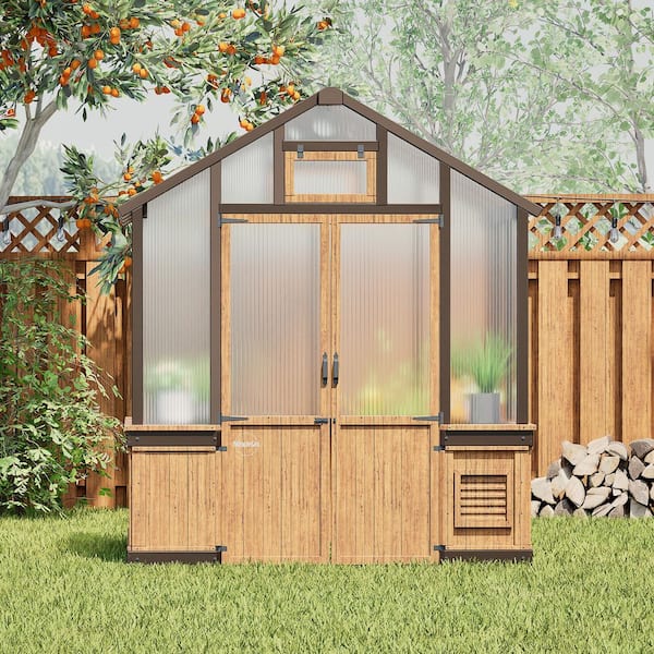 Miracle-Gro 7 ft. x 6 ft. Wood Greenhouse 70750 - The Home Depot