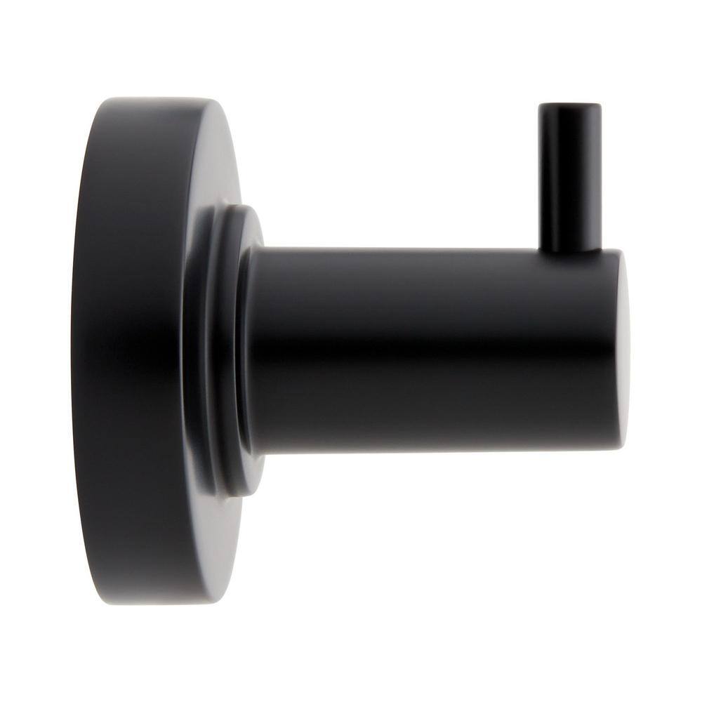 Matte Black Modern Metal Single Robe Hook