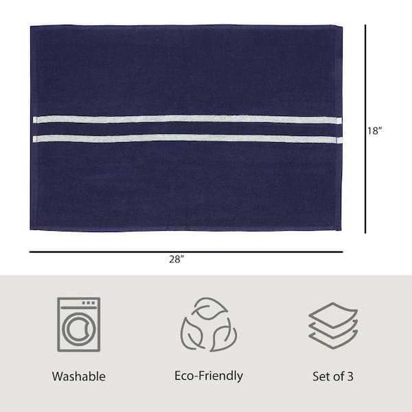 Multi-Striped Blue White Tea Towel