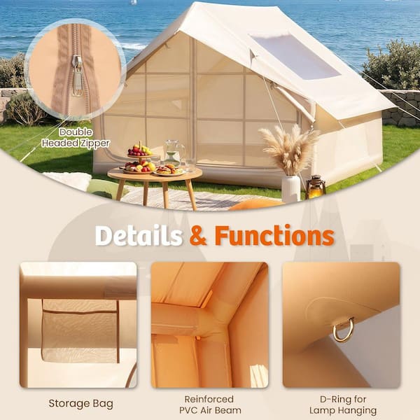 DSNAPE Inflatable Series 4-Person Oxford Camping Tent, 4-Season