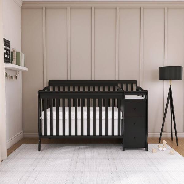 black crib and dresser set Velvet Black 6-Pc King/Queen Bedroom Set with LED Bed