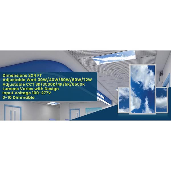 BEYOND LED TECHNOLOGY 2x4ft. Integrated LED Flat Cloud Panel 5