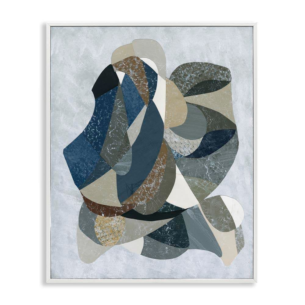 Intertwined Geometric Shapes by Coco Good White Framed Abstract Giclee Art Print 14 in. x 11 in. price history on PriceWatchPro