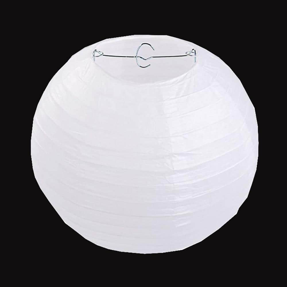 Novelty Place 8 in. White Paper Lanterns for Great Chinese/Japanese Home, Party and Wedding Decorations (Pack of 10)