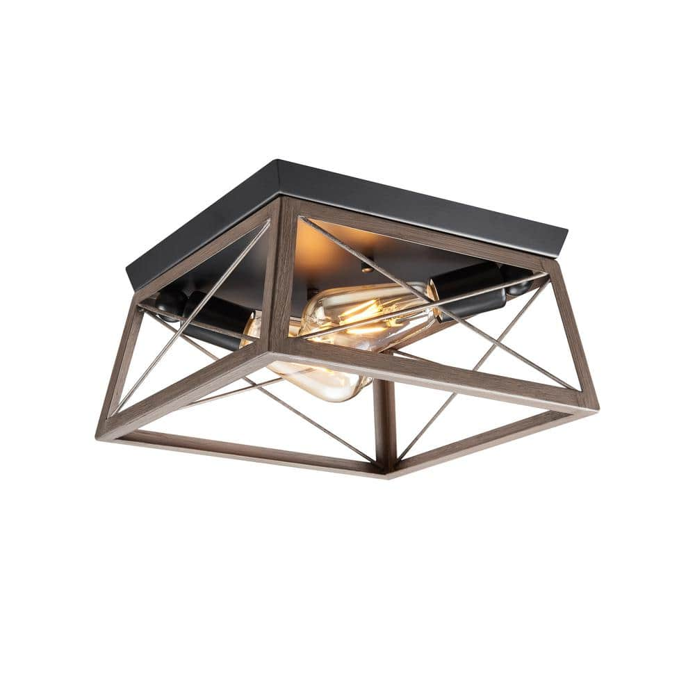 Bromi Design Foster 2-Light 12.22 in. Dia Flush Mount Ceiling Fixture ...