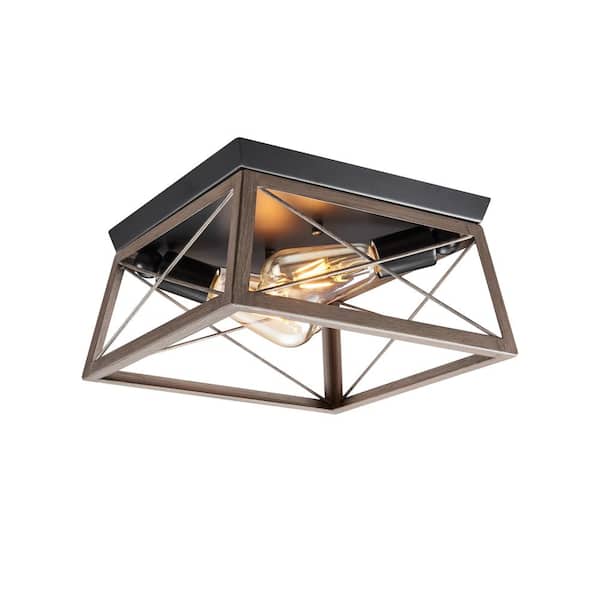 Bromi Design Foster 2-Light 12.22 in. Dia Flush Mount Ceiling Fixture