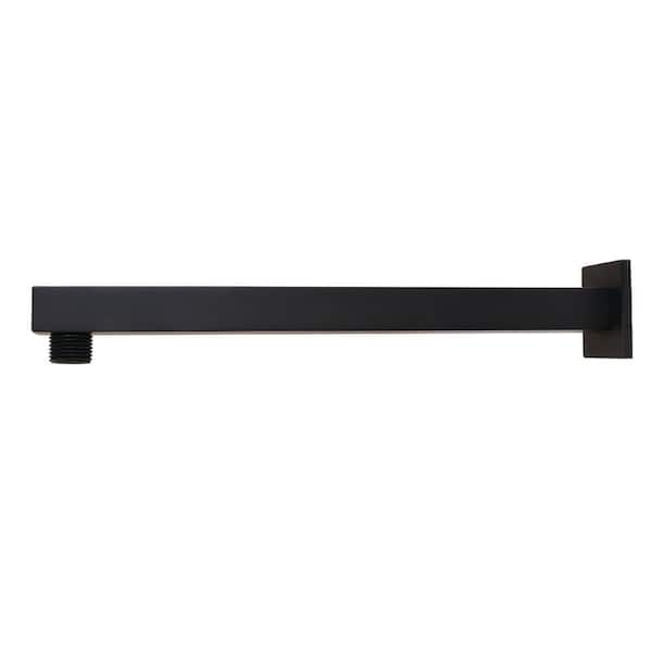 12 in. Shower Arm with Flange in Matte Black