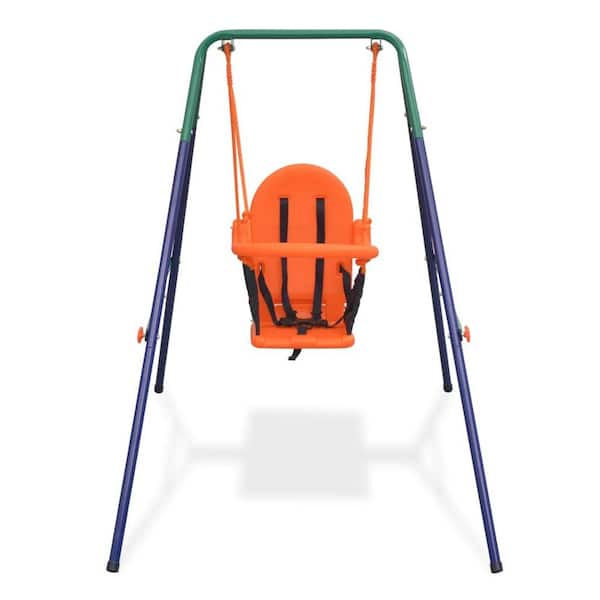 TIRAMISUBEST Outdoor Steel Swing Set with Safety Harness