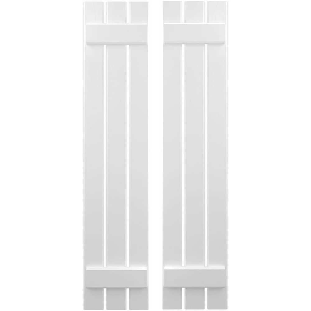 11-1/2 in. W x 61 in. H Americraft 3-Board Exterior Real Wood Spaced Board and Batten Shutters in White price history on PriceWatchPro