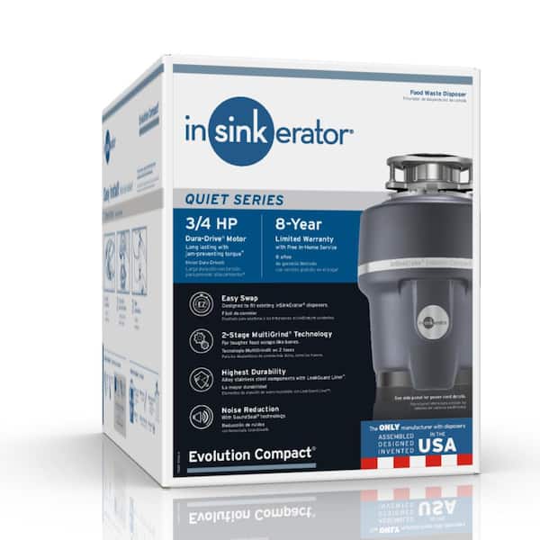 InSinkErator Garbage Disposal 3/4 HP Continuous Feed Stainless Steel Grind 
