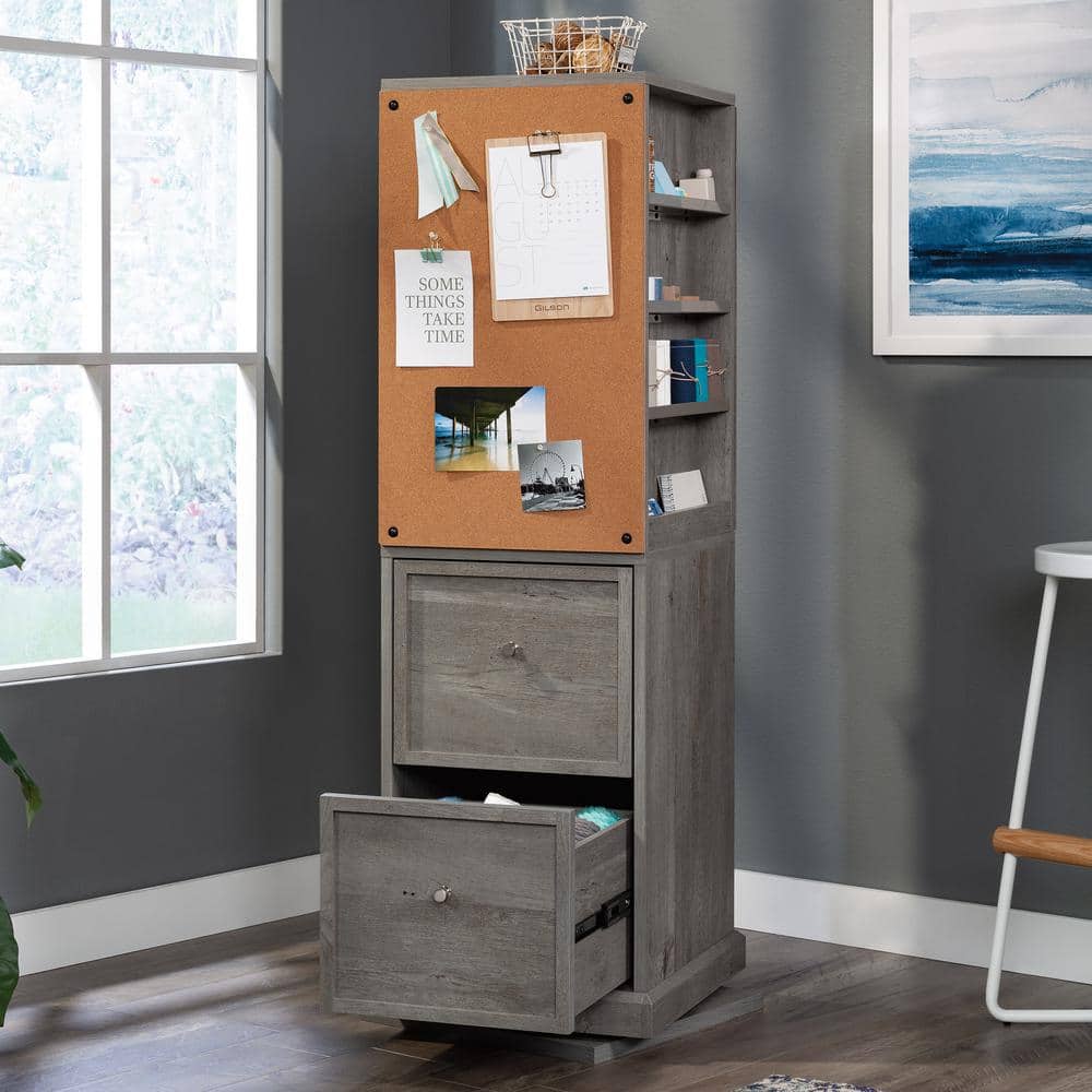 Mystic Oak Adjustable Craft Tower with White Shelves